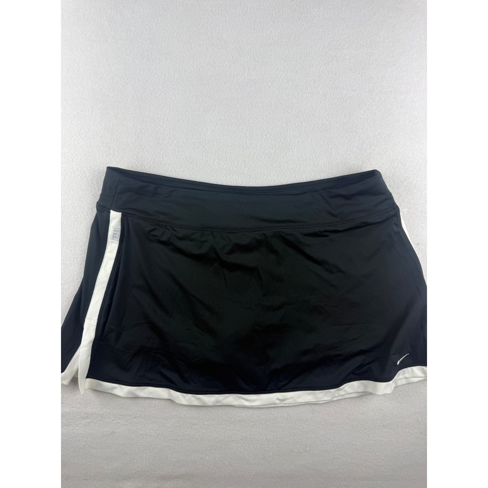 Nike Dri-FIT Womens Black White Trim Tennis Skort Athletic Skirt 405188-010 XL